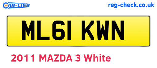 ML61KWN are the vehicle registration plates.