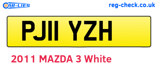 PJ11YZH are the vehicle registration plates.