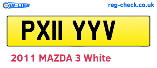 PX11YYV are the vehicle registration plates.