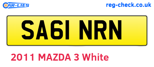 SA61NRN are the vehicle registration plates.