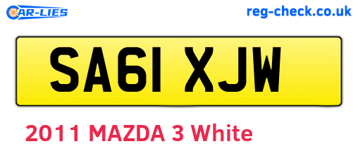 SA61XJW are the vehicle registration plates.
