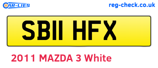 SB11HFX are the vehicle registration plates.