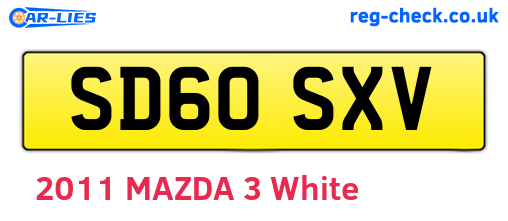 SD60SXV are the vehicle registration plates.