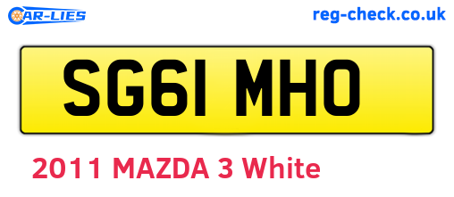 SG61MHO are the vehicle registration plates.