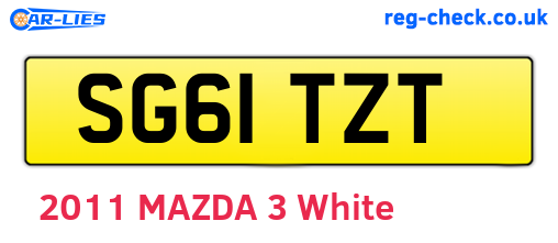 SG61TZT are the vehicle registration plates.