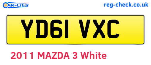 YD61VXC are the vehicle registration plates.