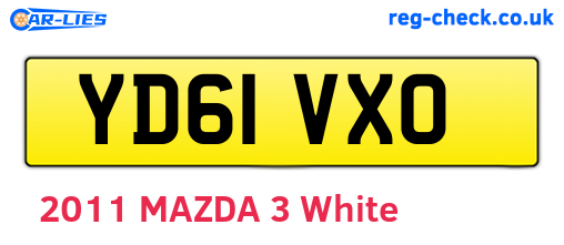 YD61VXO are the vehicle registration plates.