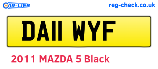 DA11WYF are the vehicle registration plates.