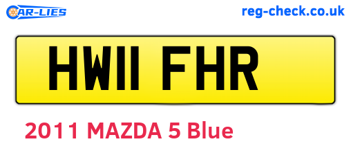 HW11FHR are the vehicle registration plates.