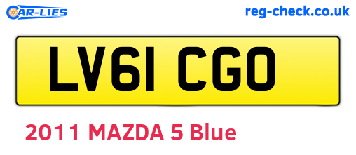 LV61CGO are the vehicle registration plates.