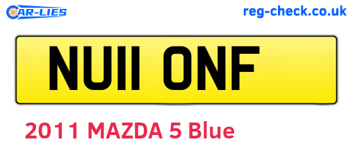 NU11ONF are the vehicle registration plates.