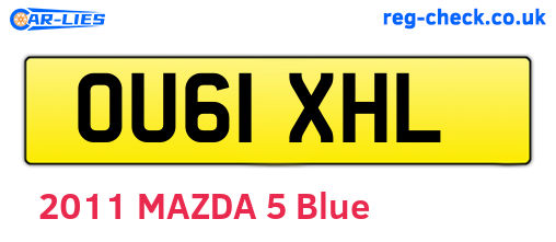 OU61XHL are the vehicle registration plates.