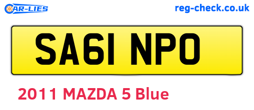 SA61NPO are the vehicle registration plates.