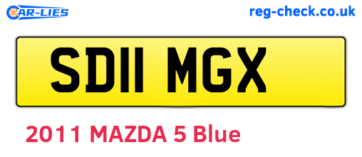 SD11MGX are the vehicle registration plates.