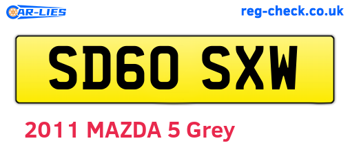 SD60SXW are the vehicle registration plates.