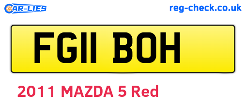 FG11BOH are the vehicle registration plates.