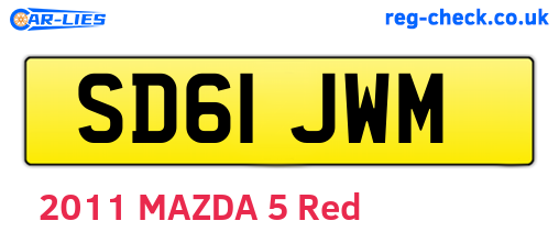 SD61JWM are the vehicle registration plates.