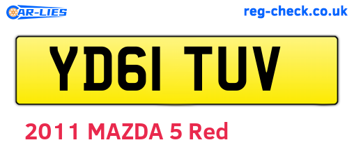 YD61TUV are the vehicle registration plates.