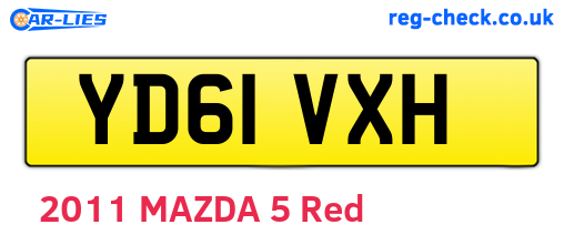 YD61VXH are the vehicle registration plates.