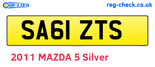 SA61ZTS are the vehicle registration plates.