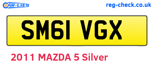 SM61VGX are the vehicle registration plates.