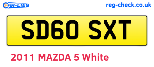 SD60SXT are the vehicle registration plates.