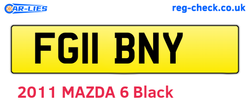 FG11BNY are the vehicle registration plates.