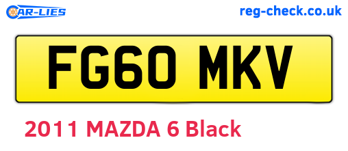 FG60MKV are the vehicle registration plates.