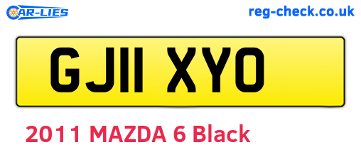 GJ11XYO are the vehicle registration plates.