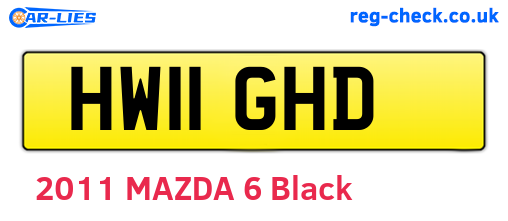 HW11GHD are the vehicle registration plates.