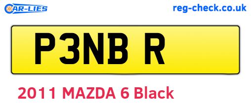 P3NBR are the vehicle registration plates.