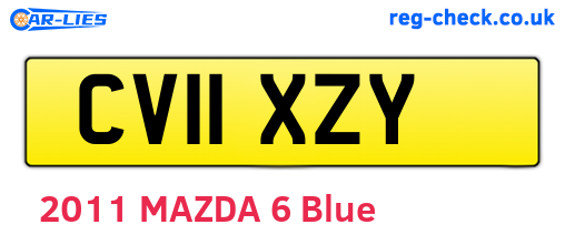 CV11XZY are the vehicle registration plates.