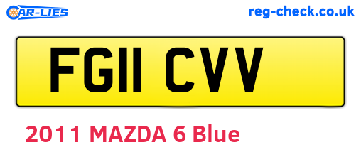 FG11CVV are the vehicle registration plates.