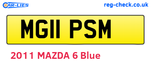 MG11PSM are the vehicle registration plates.