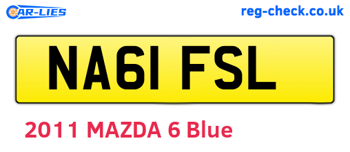NA61FSL are the vehicle registration plates.