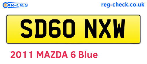 SD60NXW are the vehicle registration plates.