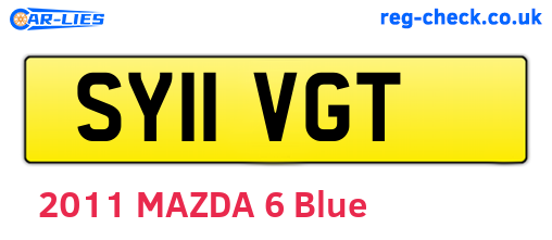 SY11VGT are the vehicle registration plates.