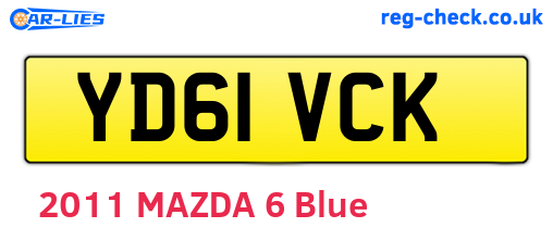 YD61VCK are the vehicle registration plates.