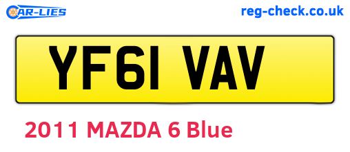 YF61VAV are the vehicle registration plates.