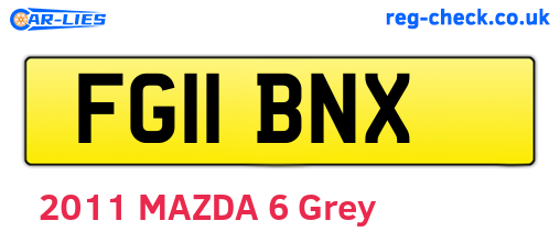 FG11BNX are the vehicle registration plates.