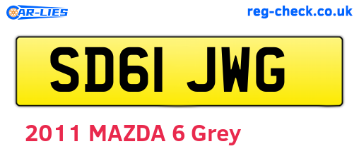 SD61JWG are the vehicle registration plates.
