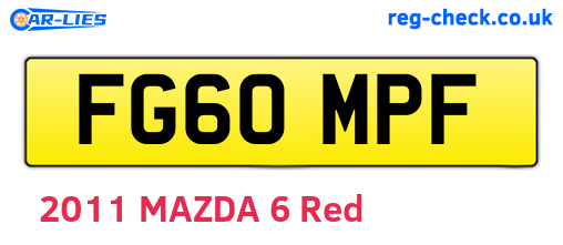 FG60MPF are the vehicle registration plates.