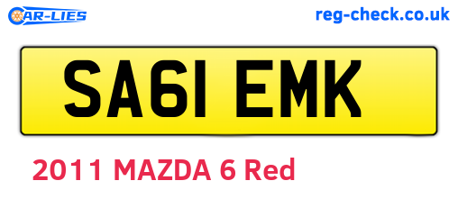 SA61EMK are the vehicle registration plates.
