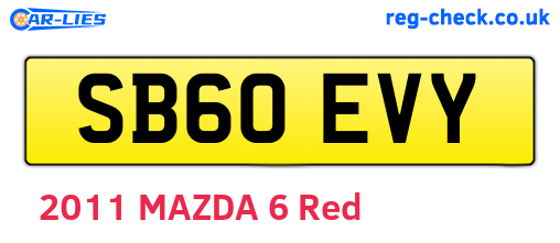 SB60EVY are the vehicle registration plates.