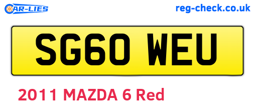 SG60WEU are the vehicle registration plates.