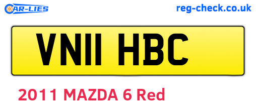 VN11HBC are the vehicle registration plates.
