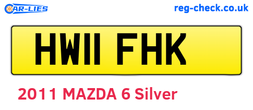 HW11FHK are the vehicle registration plates.