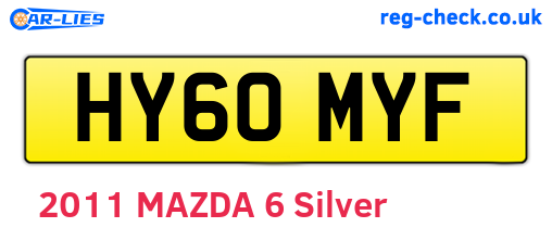 HY60MYF are the vehicle registration plates.