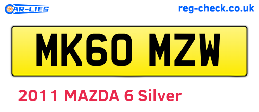 MK60MZW are the vehicle registration plates.