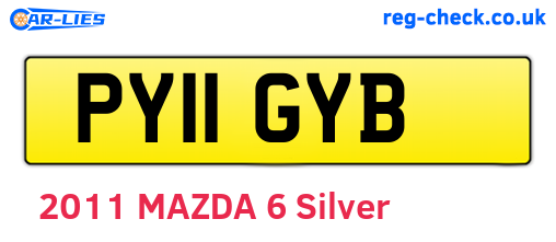 PY11GYB are the vehicle registration plates.